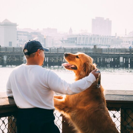 man with dog